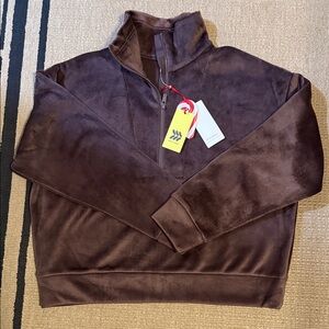 Women’s Brown Half-Zip Sweater